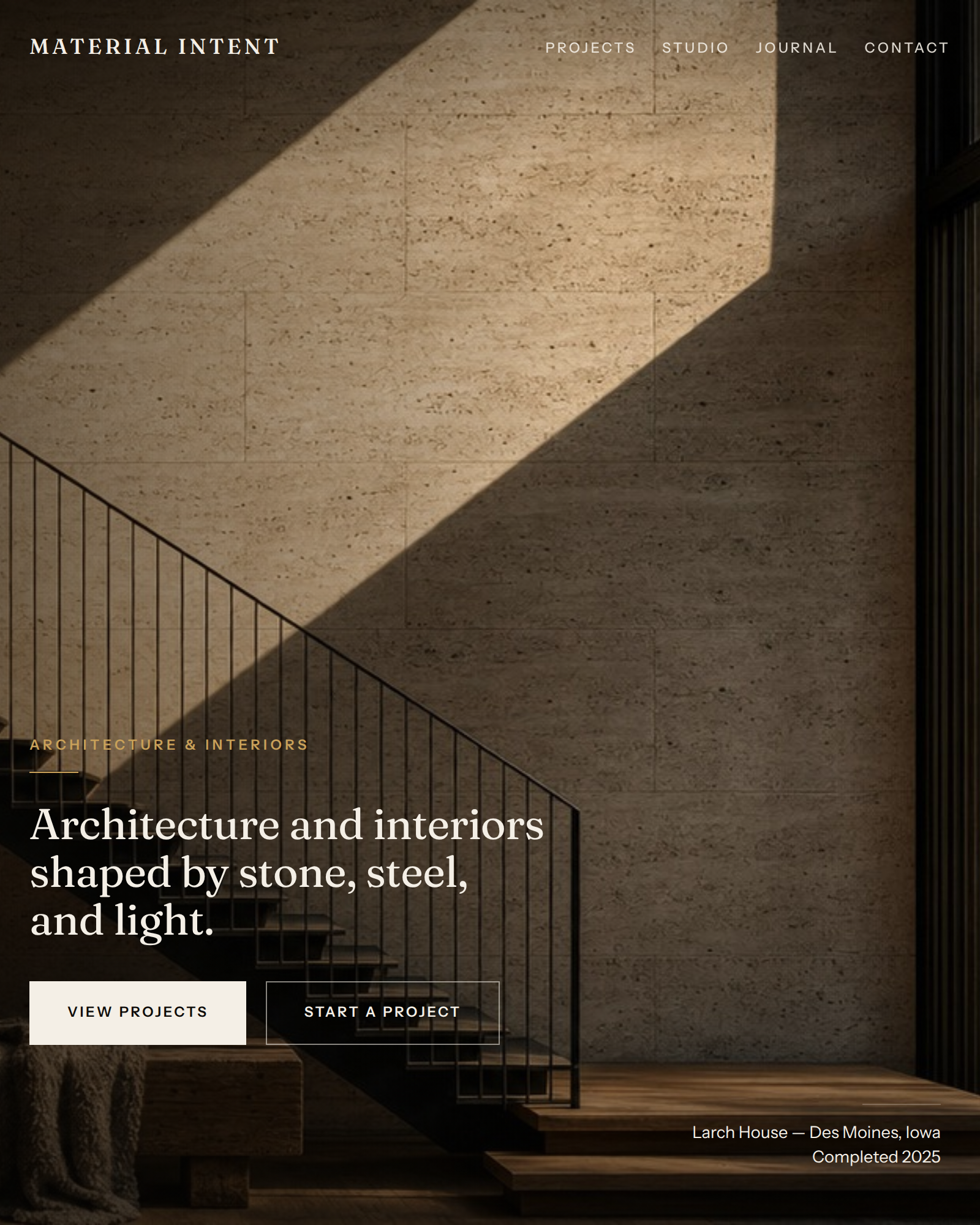 Material Intent architecture studio concept